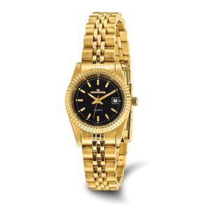 Mountroyal Ladies IP-plated Black Dial Watch